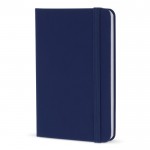 Libreta de PU en varios colores vivos con cinta a juego y papel FSC A6 color azul oscuro
