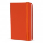 Libreta de PU en varios colores vivos con cinta a juego y papel FSC A6 color naranja