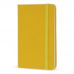 Libreta de PU en varios colores vivos con cinta a juego y papel FSC A6 color amarillo