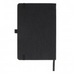 Cuaderno con tapa de bambú con borde vertical y cinta negra A5 color negro tercera vista