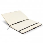 Cuaderno con tapa de bambú con borde vertical y cinta negra A5 color negro quinta vista