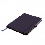 Libreta de RPET de tapa dura y porta bolígrafo con correa elástica A5 color gris