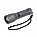 Linterna LED recargable de aluminio reciclado y resistente al agua color plateado