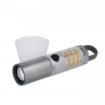 Linterna de aluminio reciclado de luz LED con función de zoom color plateado tercera vista