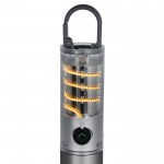 Linterna de aluminio reciclado de luz LED con función de zoom color plateado cuarta vista