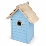 Caja color pastel de anidación con abertura de 30mm para pequeñas aves color azul claro