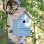 Caja color pastel de anidación con abertura de 30mm para pequeñas aves color azul claro quinta vista