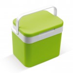Nevera rígida de plástico en distintos colores y asa de transporte 10L color verde lima