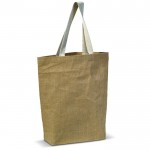 Bolsa de yute con asas gruesas de canvas 340 g/m2 y capacidad de 8kg color natural