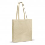 Bolsa de algodón con certificación OEKO-TEX con fuelle 140 g/m2 color beige