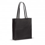 Bolsa de algodón OEKO-TEX de colores con fuelle 140 g/m2 color negro