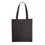 Bolsa de algodón OEKO-TEX de colores con fuelle 140 g/m2 color negro segunda vista