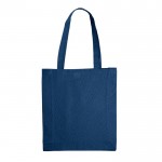Bolsa de algodón OEKO-TEX de colores con fuelle 140 g/m2 color azul oscuro segunda vista