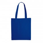 Bolsa de algodón OEKO-TEX de colores con fuelle 140 g/m2 color azul segunda vista
