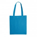 Bolsa de algodón OEKO-TEX de colores con fuelle 140 g/m2 color azul claro segunda vista