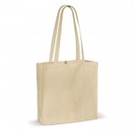 Bolsa de algodón grande con certificación OEKO-TEX con fuelle 140 g/m2 color beige