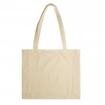 Bolsa de algodón grande con certificación OEKO-TEX con fuelle 140 g/m2 color beige segunda vista