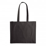 Bolsa de algodón grande OEKO-TEX de colores con fuelle 140 g/m2 color negro segunda vista