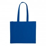 Bolsa de algodón grande OEKO-TEX de colores con fuelle 140 g/m2 color azul segunda vista