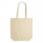 Bolsa grande de algodón con fuelle OEKO-TEX 280 g/m2 color beige segunda vista