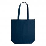 Bolsa de algodón con fuelle OEKO-TEX de colores 280 g/m2 color azul oscuro segunda vista