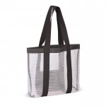 Bolsa de malla para la playa con colores y bolsillo frontal color blanco/negro segunda vista