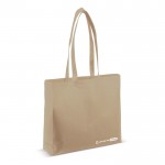 Bolsa ecológica hecha de RPET con fuelle extra y asas a juego 100 g/m2 color beige