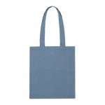 Bolsa de algodón reciclado con resistentes asas y capacidad de 5kg color azul segunda vista
