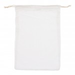 Bolsa reutilizable de algodón para frutas y verduras 30x40 cm color blanco