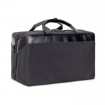 Bolsa de viaje de RPET con doble compartimiento para ropa 23L color negro