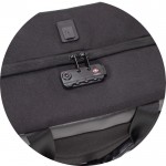 Bolsa de viaje de RPET con doble compartimiento para ropa 23L color negro cuarta vista