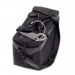 Bolsa de viaje de RPET con doble compartimiento para ropa 23L color negro quinta vista