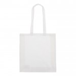 Bolsa de algodón reciclado pequeña con fuelle y asas a juego 140 g/m2 color blanco segunda vista