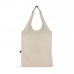 Bolsa bicolor de algodón reciclado OEKO-TEX plegable 140 g/m2 color gris tercera vista
