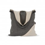 Bolsa bicolor de algodón reciclado OEKO-TEX plegable 140 g/m2 color gris octava vista