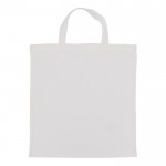 Bolsa de la compra OEKO-TEX de color con asas cortas140 g/m2 color blanco segunda vista
