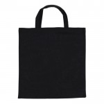 Bolsa de la compra OEKO-TEX de color con asas cortas140 g/m2 color negro segunda vista