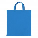 Bolsa de la compra OEKO-TEX de color con asas cortas140 g/m2 color azul segunda vista