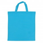 Bolsa de la compra OEKO-TEX de color con asas cortas140 g/m2 color azul claro segunda vista