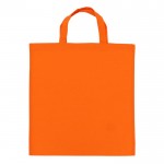 Bolsa de la compra OEKO-TEX de color con asas cortas140 g/m2 color naranja segunda vista