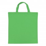 Bolsa de la compra OEKO-TEX de color con asas cortas140 g/m2 color verde lima segunda vista