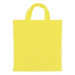 Bolsa de la compra OEKO-TEX de color con asas cortas140 g/m2 color amarillo segunda vista