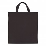 Bolsa de la compra OEKO-TEX de color con asas cortas140 g/m2 color gris segunda vista