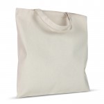 Bolsa de algodón OEKO-TEX con asas cortas 220 g/m2 color beige