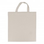 Bolsa de algodón OEKO-TEX con asas cortas 220 g/m2 color beige segunda vista