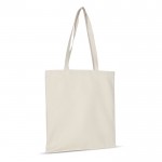 Bolsa de algodón OEKO-TEX con asas largas 220 g/m2 color beige