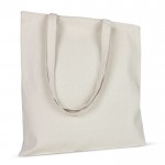 Bolsa de algodón OEKO-TEX con asas largas 220 g/m2 color beige tercera vista