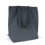 Bolsa Fairtrade en colores neutrales con capacidad de 12kg 270 g/m2 color azul oscuro cuarta vista