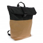 Mochila roll-top de RPET y corcho con compartimiento para portátil 15'' color negro