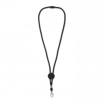 Lanyard de colores con mosquetón de metal y pasador personalizable color negro